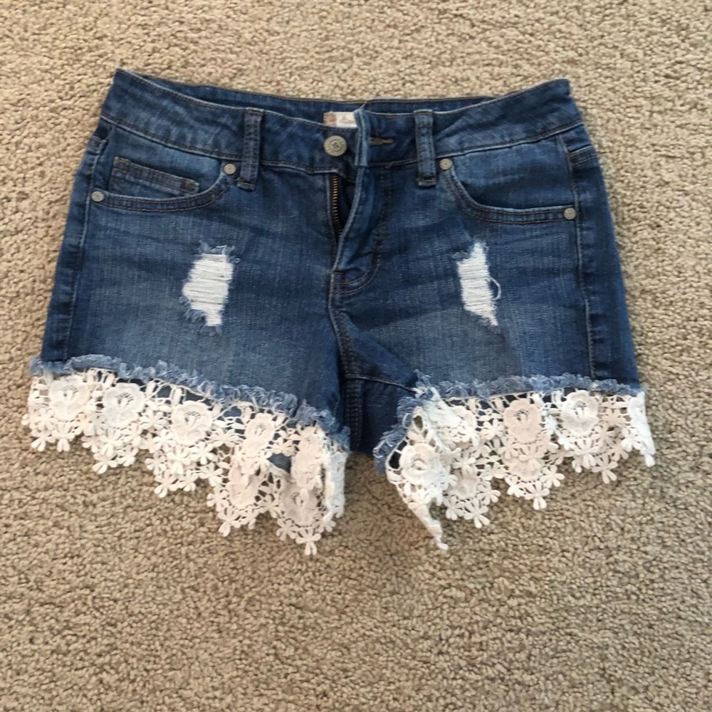 Jean Shorts with Lace